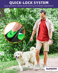 Emperor Pets red 26ft retractable leash shows strong construction for daily outdoor adventures.