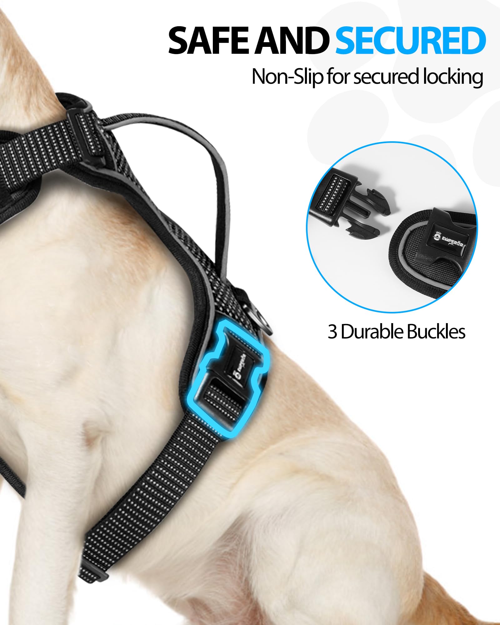 Emperor Pets Reflective Harness small no-pull design suited for comfortable strolls