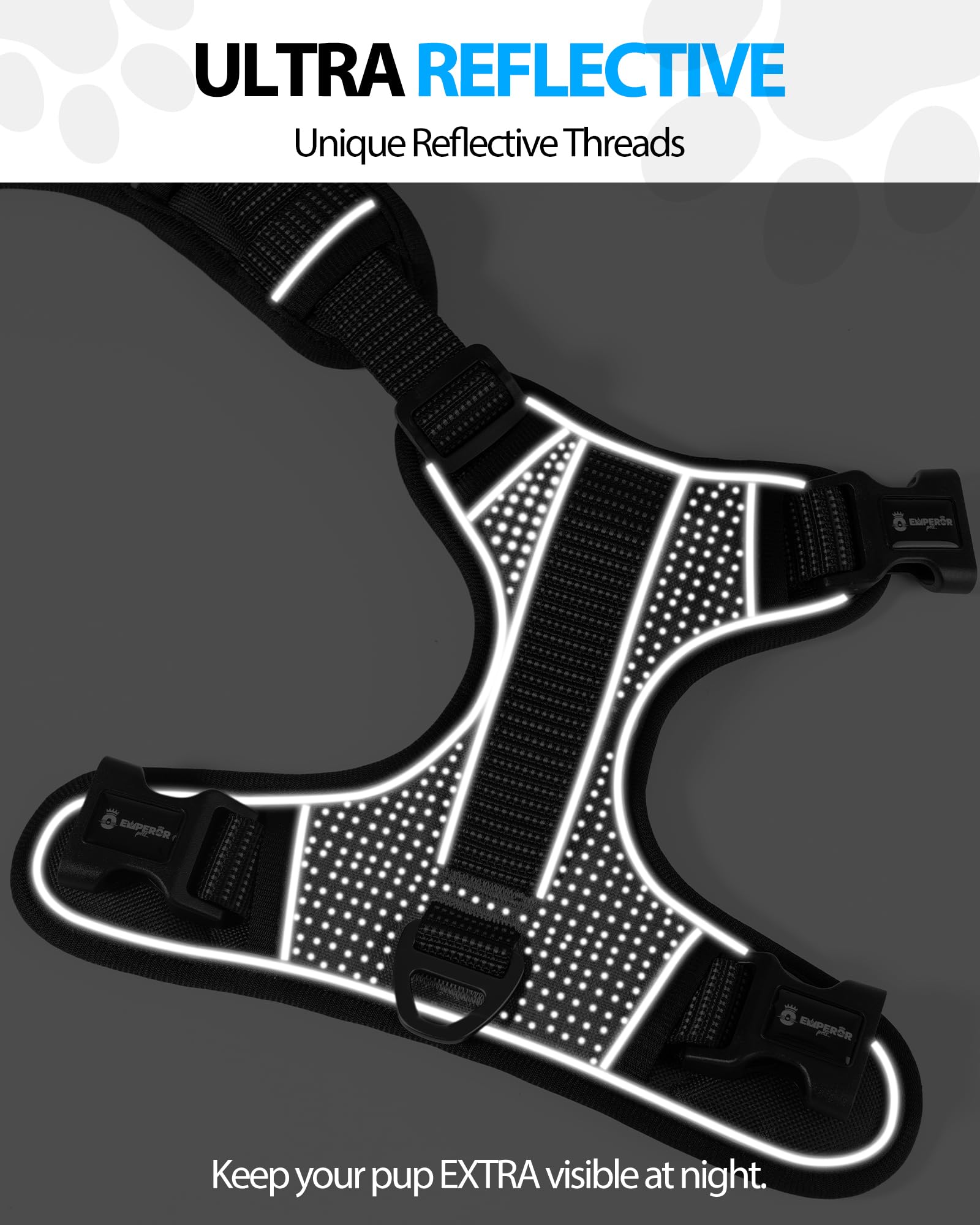 Emperor Pets Reflective Harness small showing soft padded comfort for daily wear