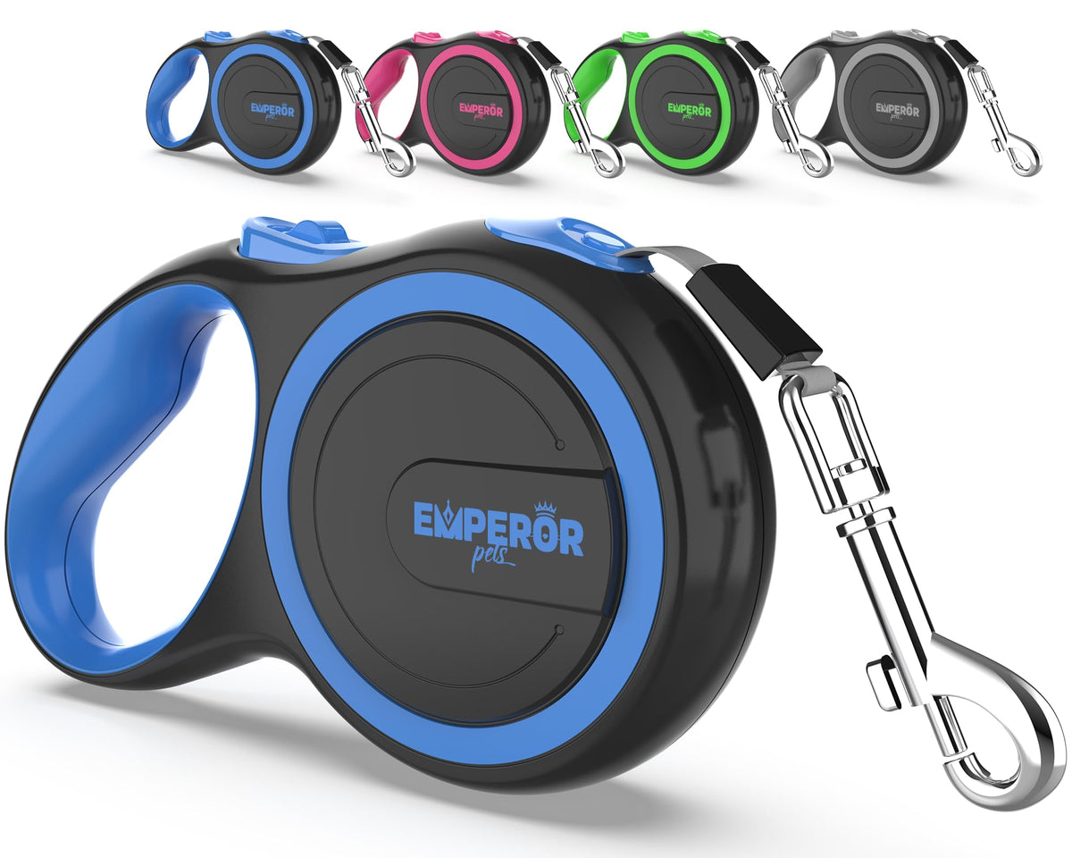 Emperor Pets retractable leash extended for large dogs up to 110 lbs.