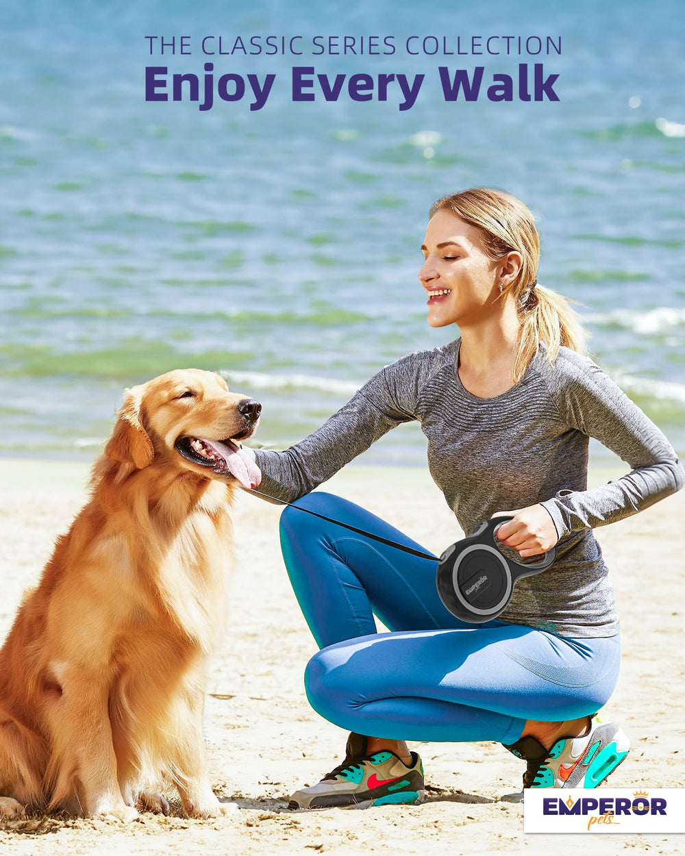 Emperor Pets color option showcases grey option among practical dog walking styles