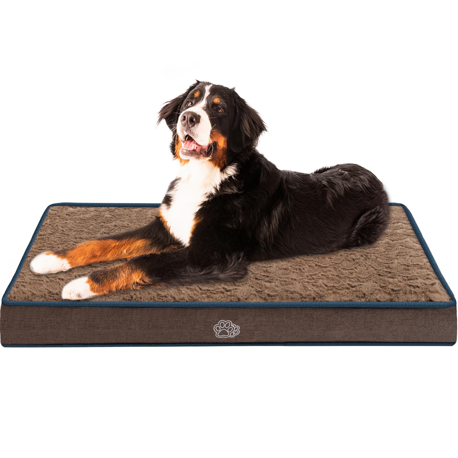 EMPSIGN dog bed mat 47-inch egg crate foam supports joints with cushioned comfort.