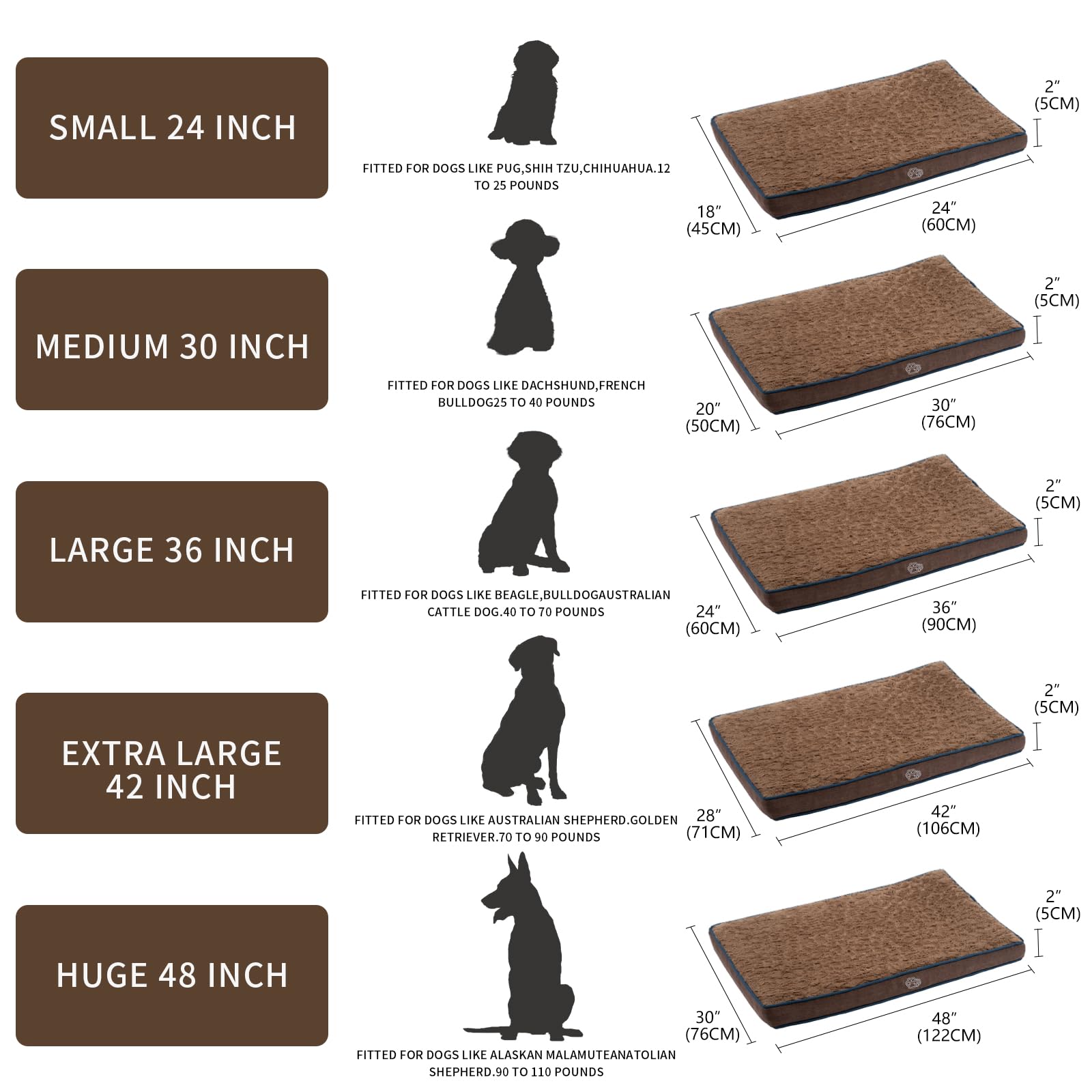 EMPSIGN dog bed mat egg crate foam supports restful, cushioned sleep.