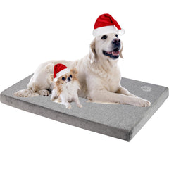 EMPSIGN dog bed mat grey main view shows crate fit and plush comfort