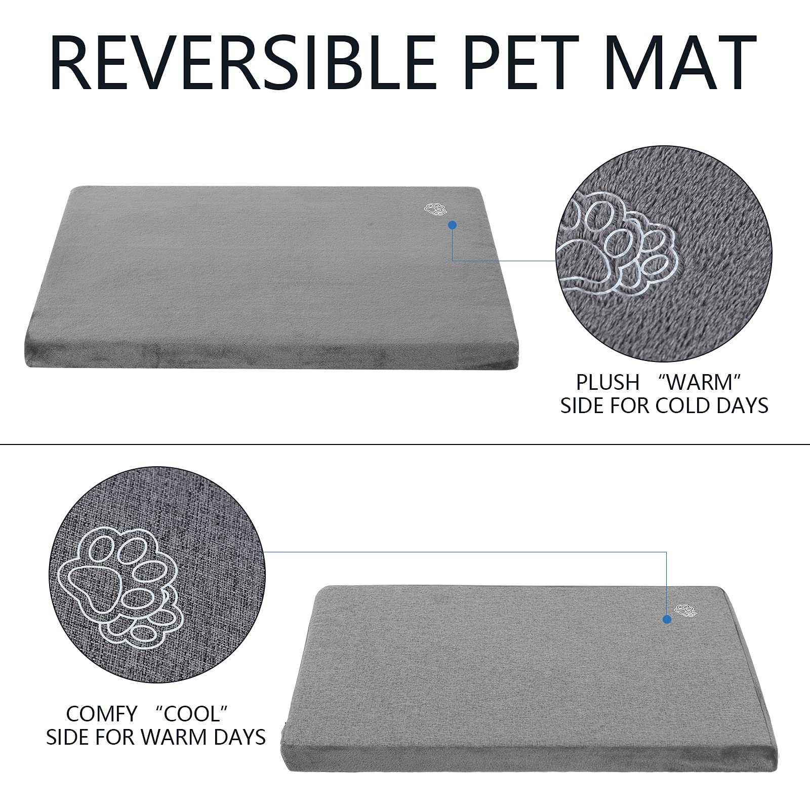 EMPSIGN stylish dog bed mat waterproof lining protects foam from accidents and spills.