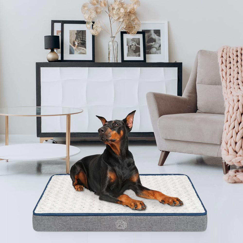 EMPSIGN XL dog bed measures 42x28 inches for crate-ready comfort.