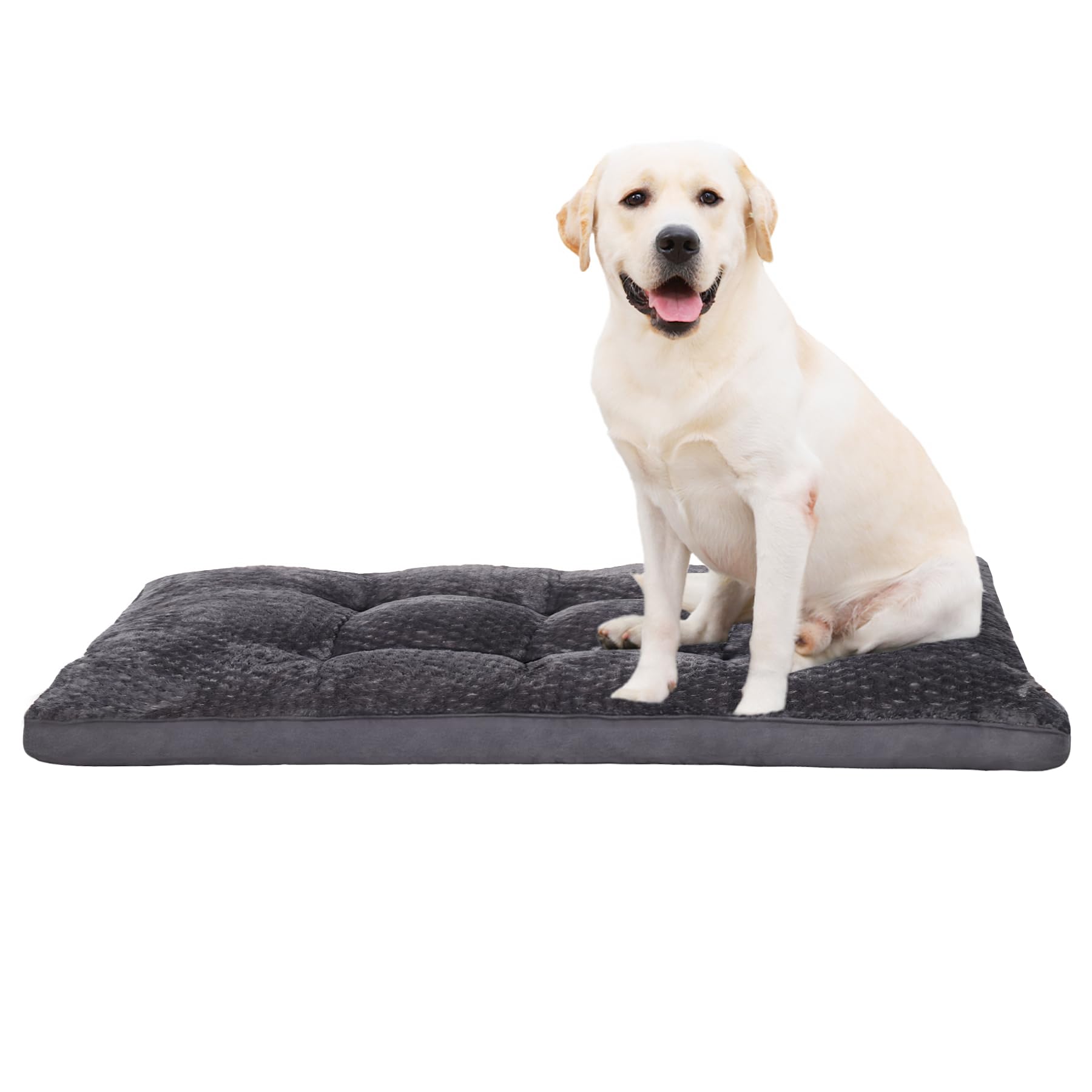 EMSLX dog bed plush surface closeup for cozy naps and gentle joint support.