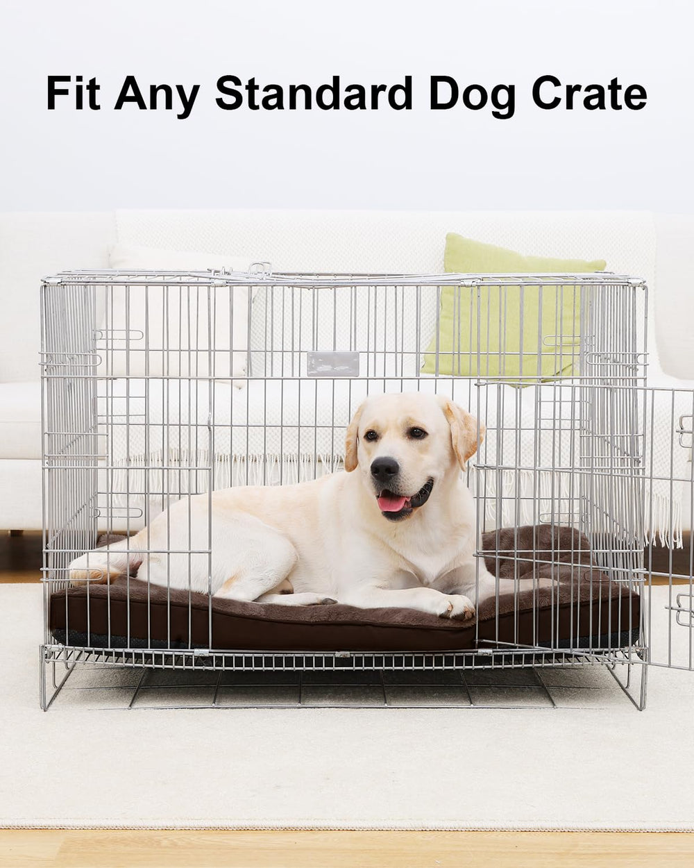 EMSLX brown dog crate bed adds warm, cozy look to cages.