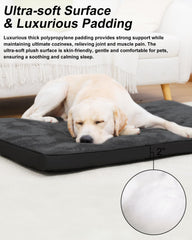 EMSLX dog crate bed machine-washable design simplifies cleanup after adventures.