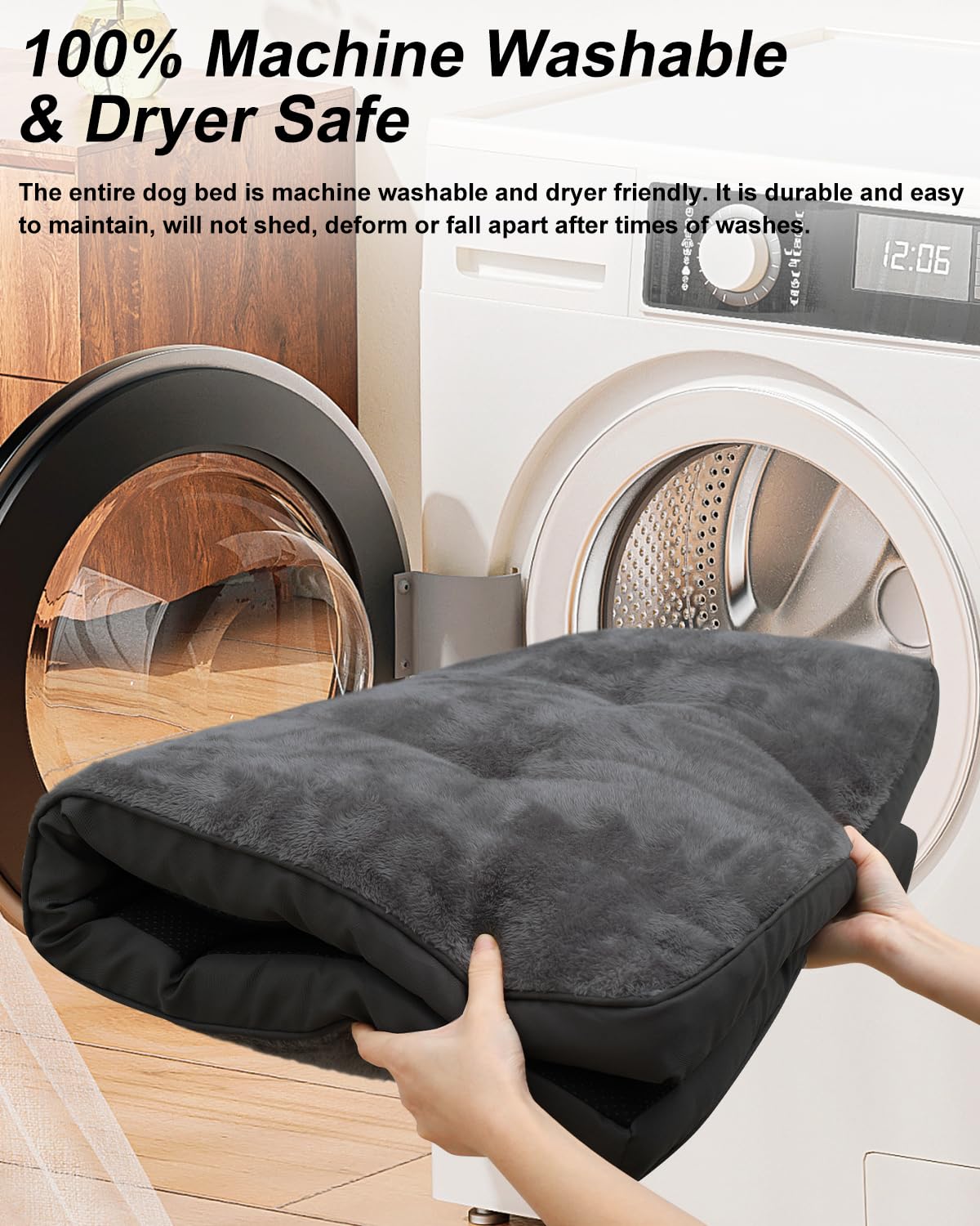 EMSLX dog crate bed doubles as a cushion and portable pad.
