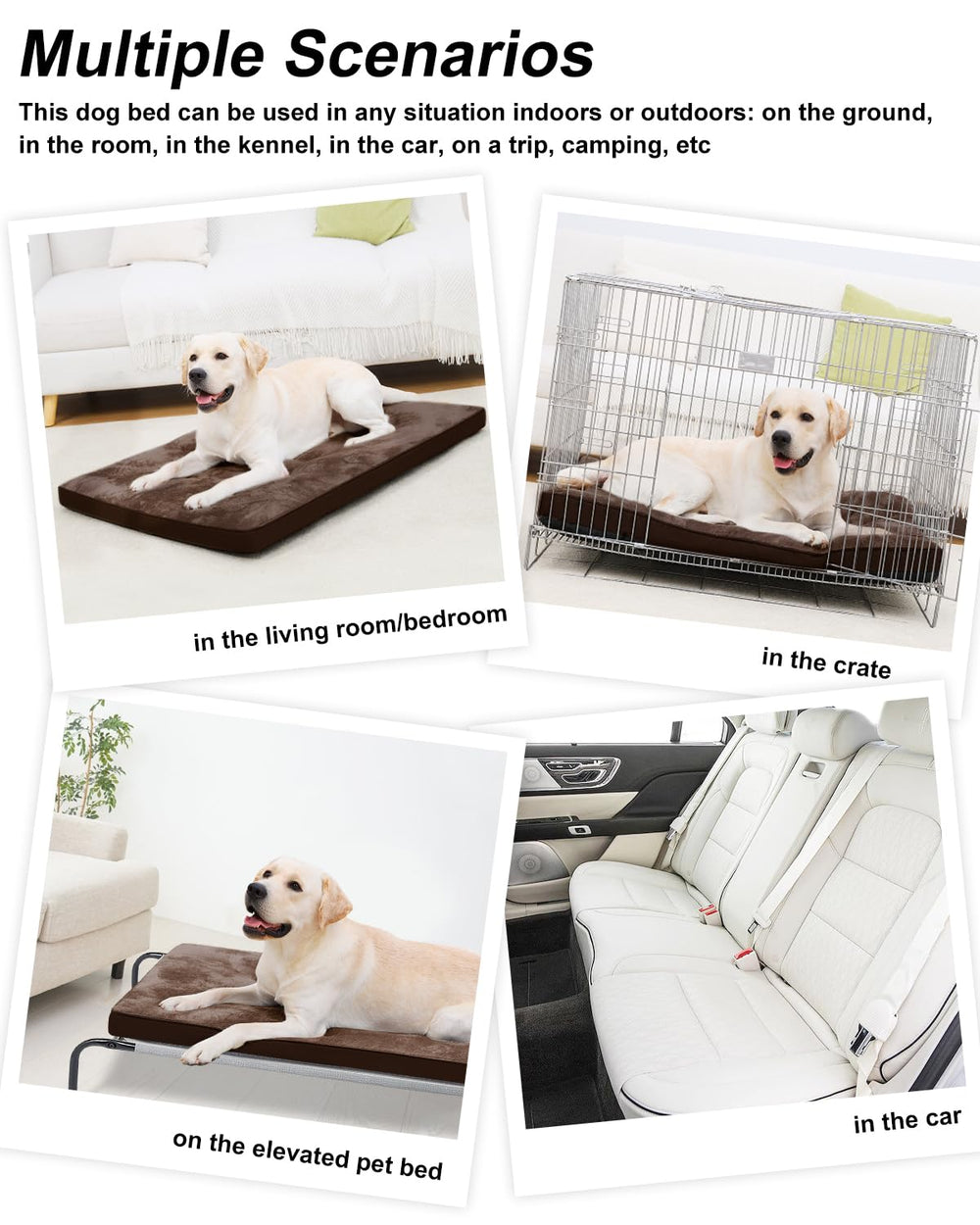 EMSLX dog crate bed packs flat for travel and storage.