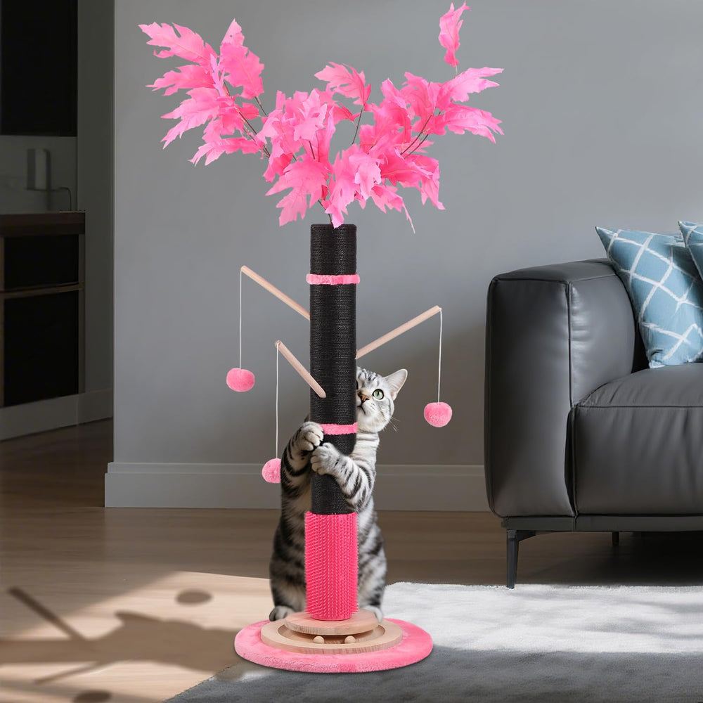 EMUST 472 tall cat scratching post shows tall design with sisal rope for energy play