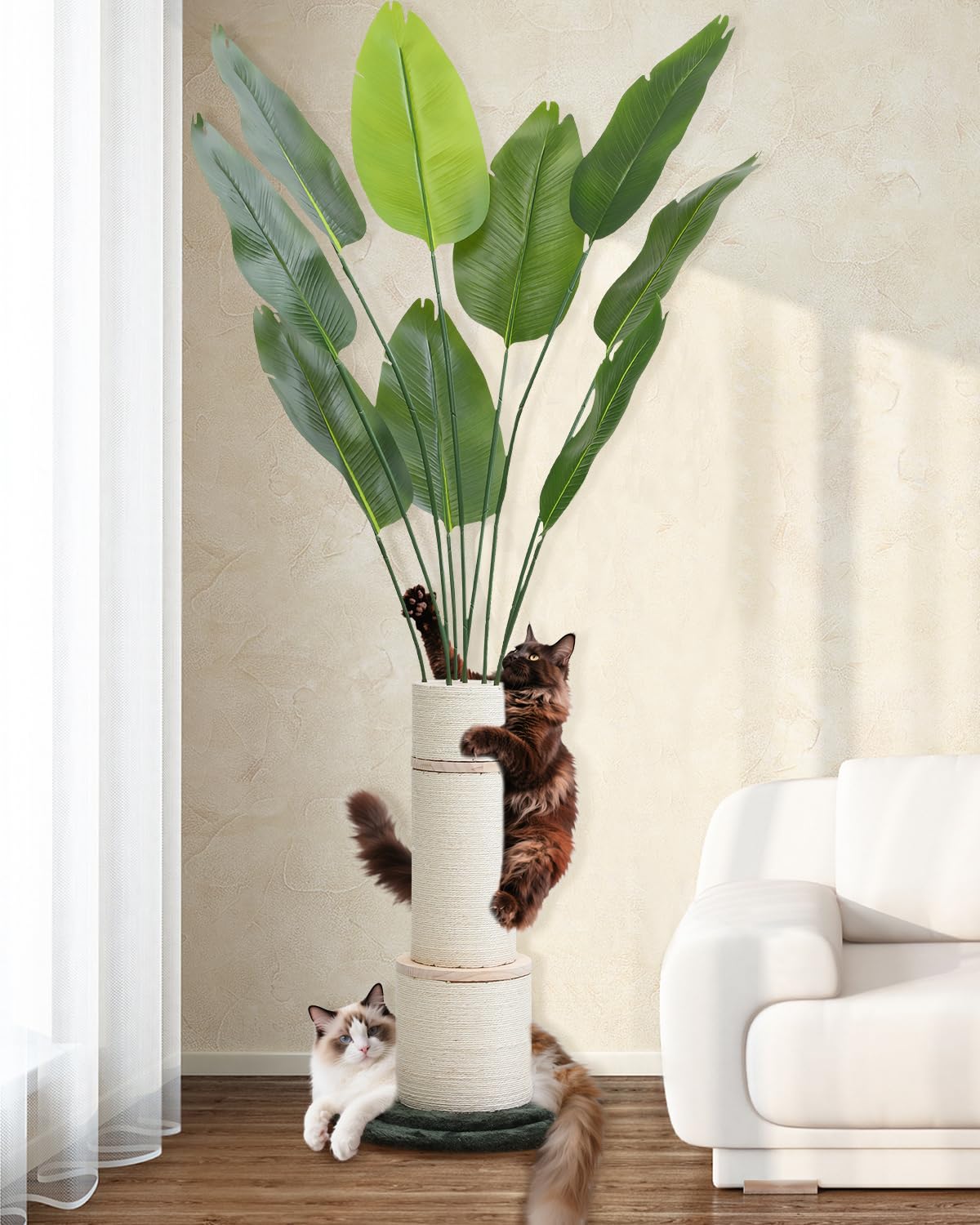 EMUST uses durable sisal and polyester for long-lasting use.
