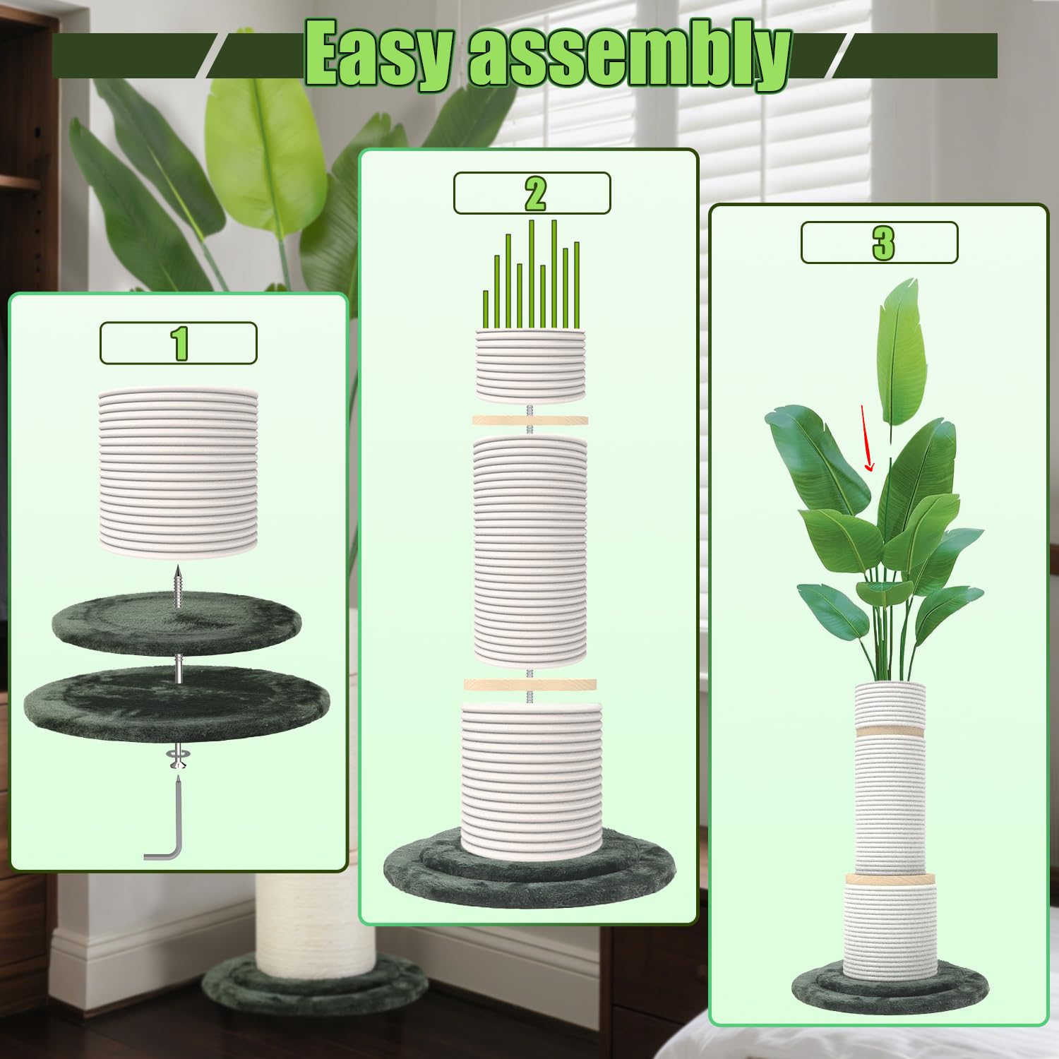 EMUST cat tower nine trunks create varied climbing routes.