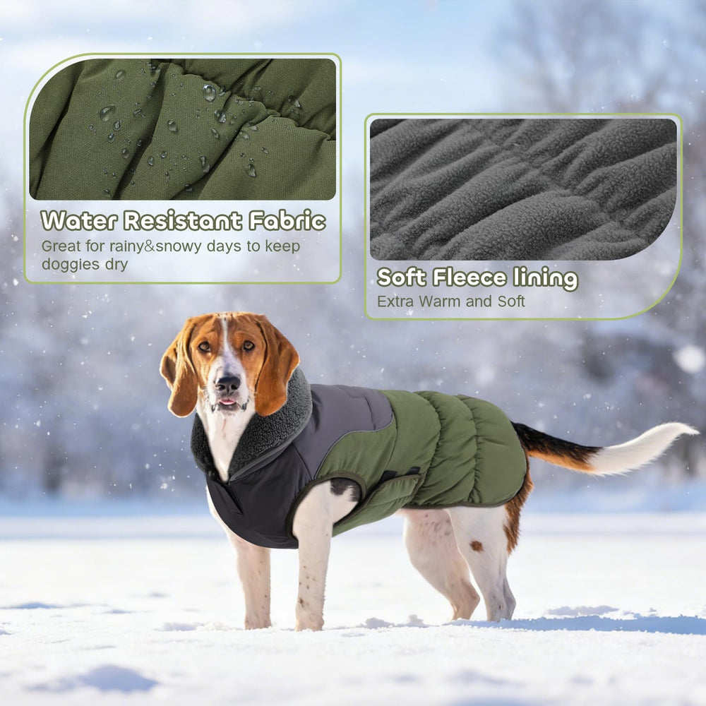 EMUST dog coat with leash hole design for freedom to run.