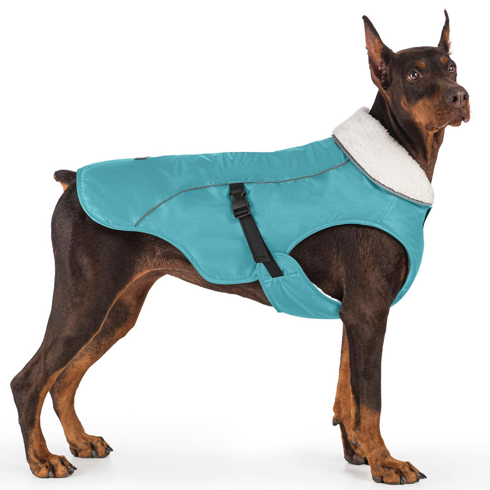 EMUST dog coat turquoise waterproof windproof shell for outdoor protection