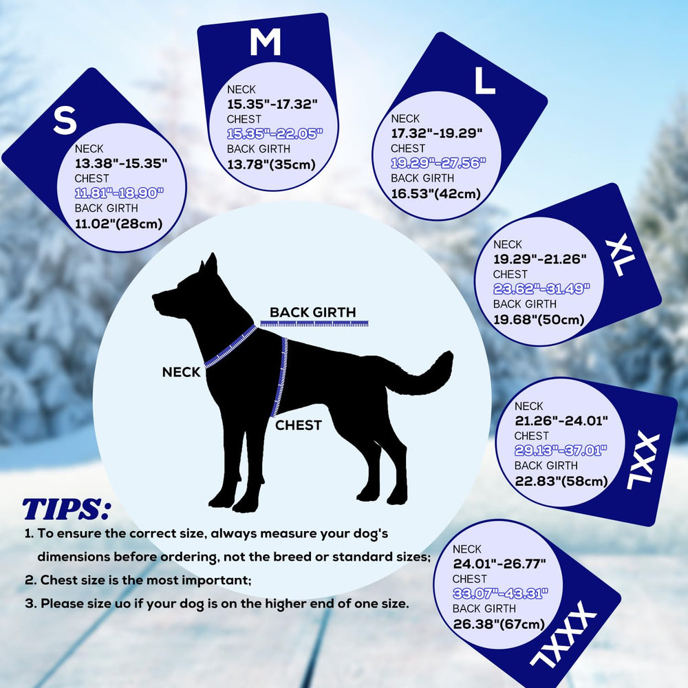 EMUST dog jacket winter blue M fleece collar close-up shows cozy warmth