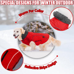 EMUST dog jacket winter furry-collar adds extra warmth on chilly days