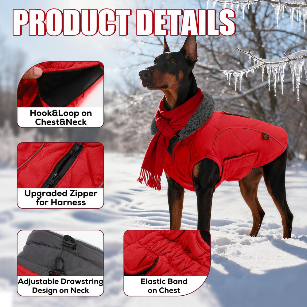 EMUST dog jacket winter side view shows stylish protection for outdoor adventures