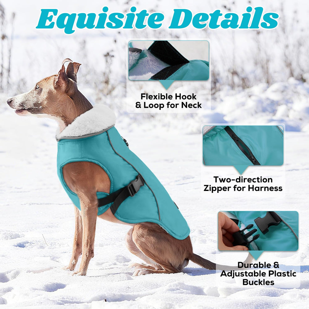 EMUST dog jacket winter side view, comfortable fit for outdoor adventures.