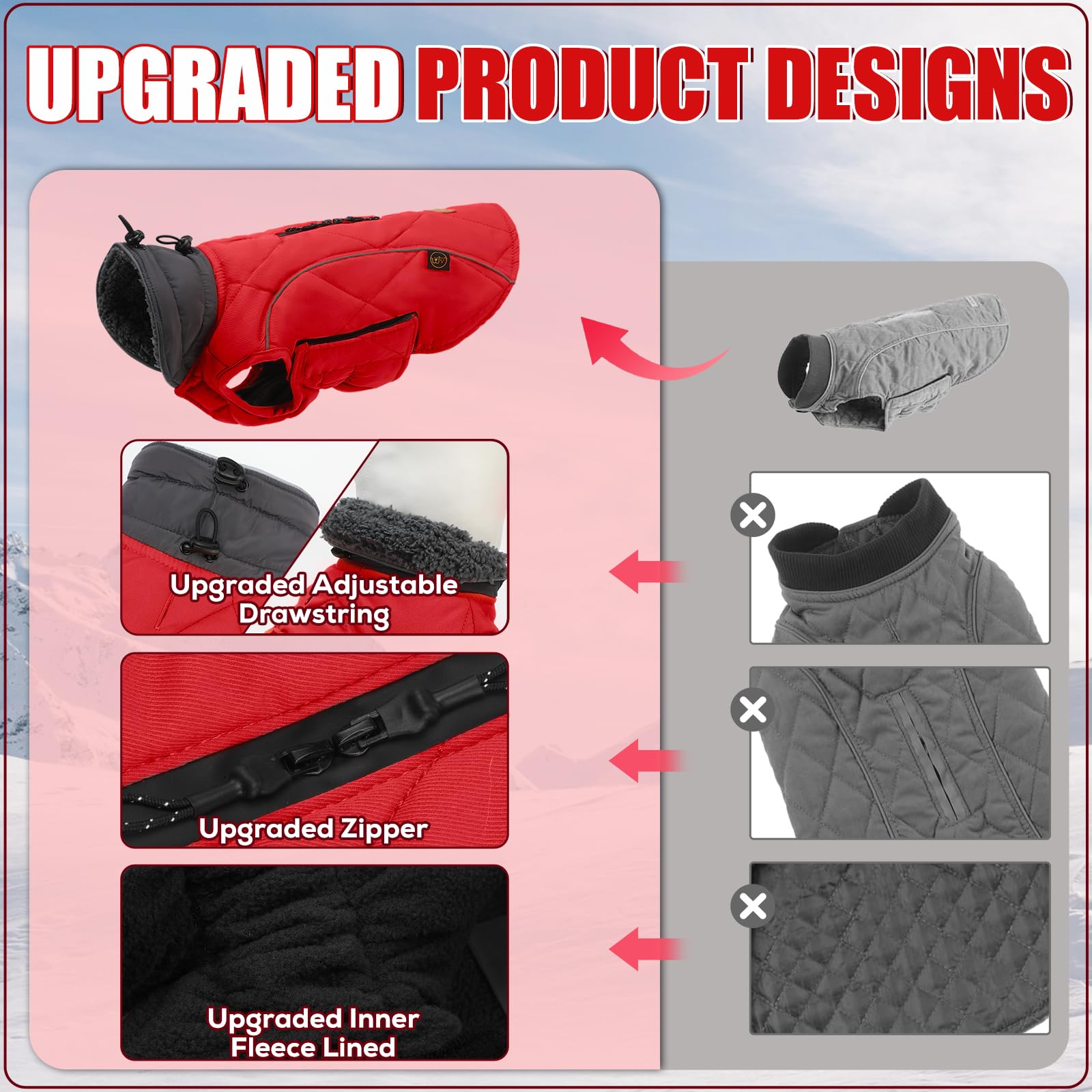 EMUST dog jacket winter windproof protects against breeze during outdoor activities