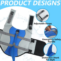 EMUST dog life jacket features adjustable belt for a secure, comfortable fit.