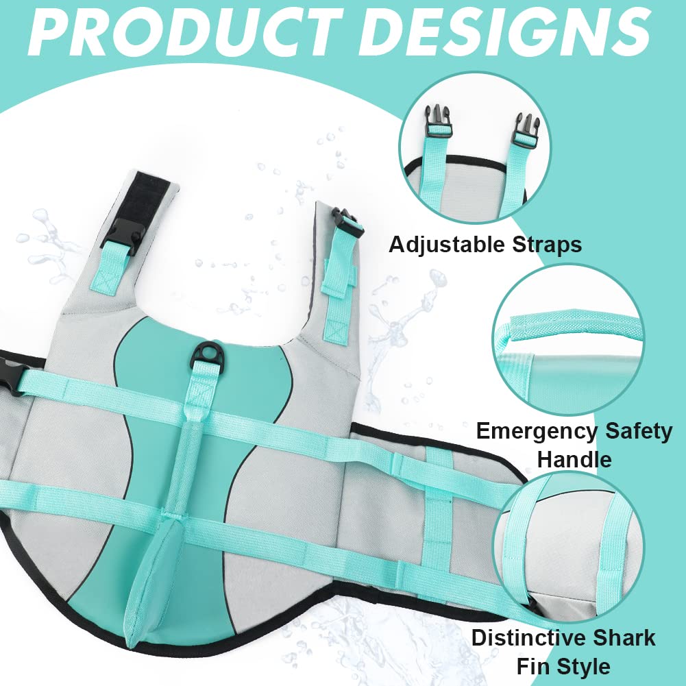 EMUST life jacket with D-ring provides leash attachment for paws-on safety.