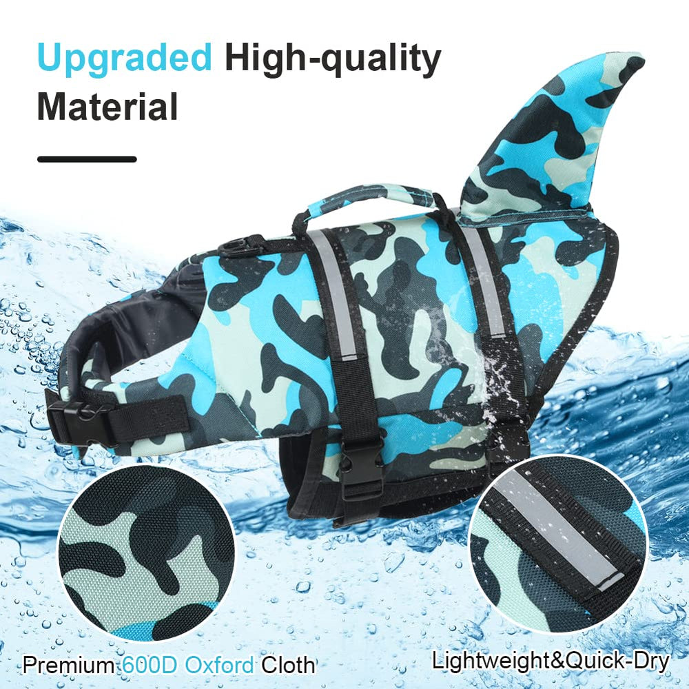 EMUST dog life jacket rescue handle top showing easy lift from water