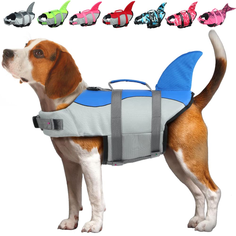 EMUST dog life jacket with ripstop fabric providing buoyancy for safe swimming adventures.