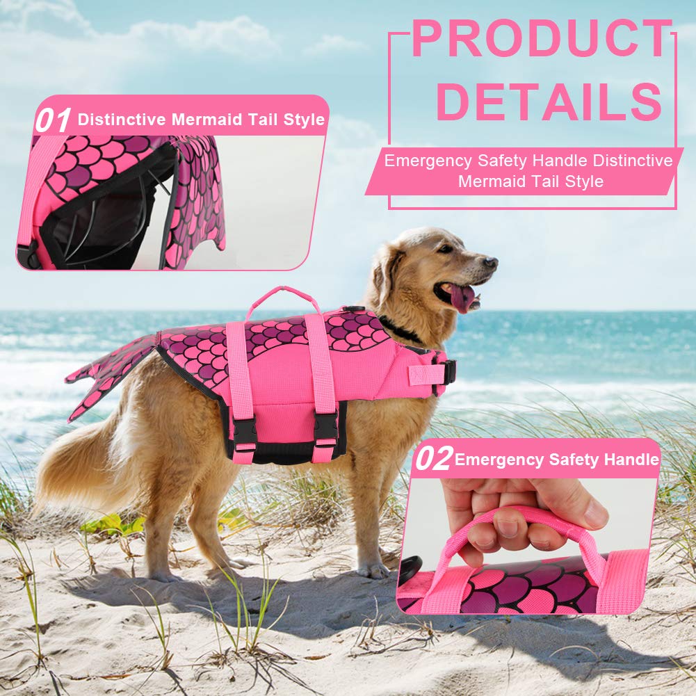 EMUST dog life vest M reflective stripes boost visibility during water play
