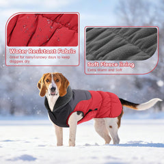 EMUST dog winter coat leash hole design allows secure outdoor play