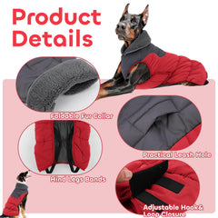 EMUST dog winter coat with turtleneck foldable collar adds extra warmth and comfort