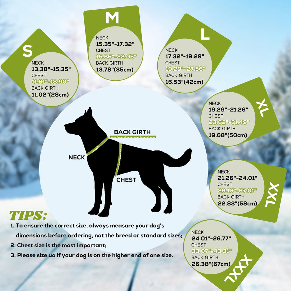 EMUST dog winter coat waterproof windproof material helps pets stay comfortable in rain or wind