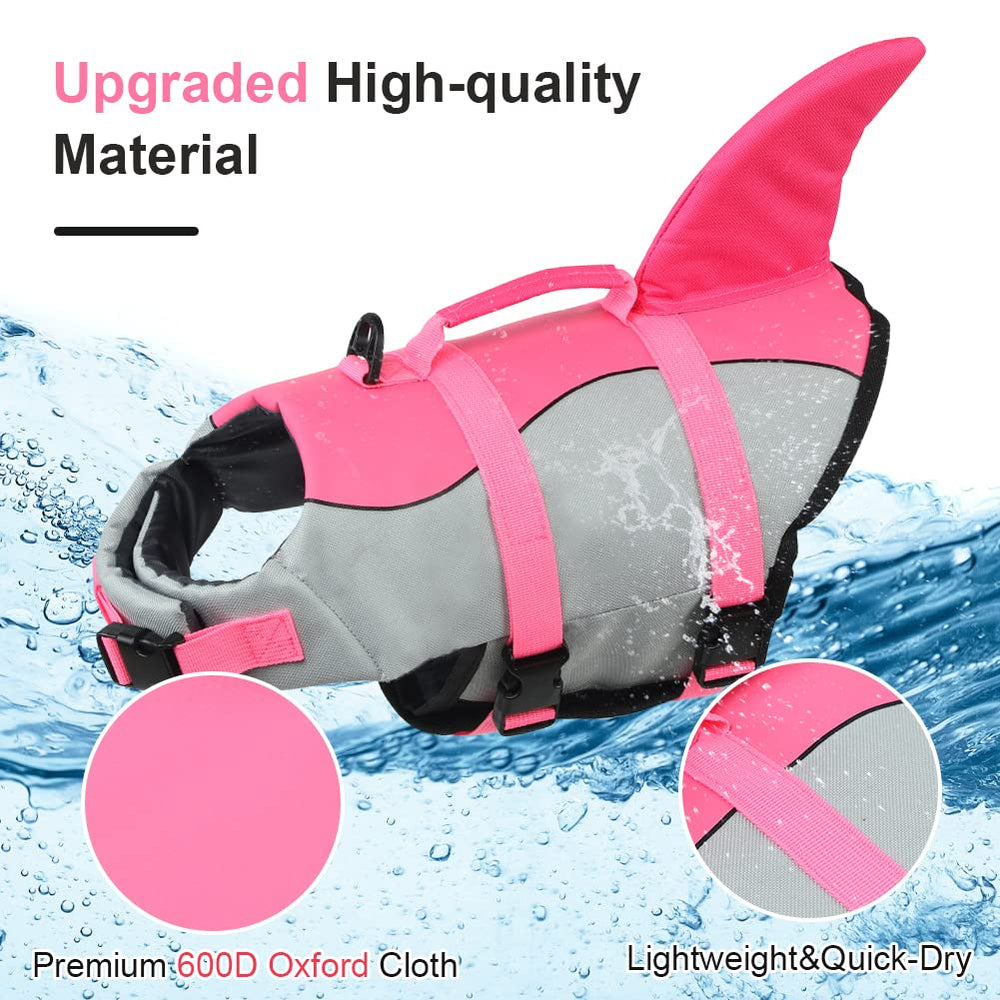 EMUST Large Dog Life Jacket side view showing adjustable belt for comfort.