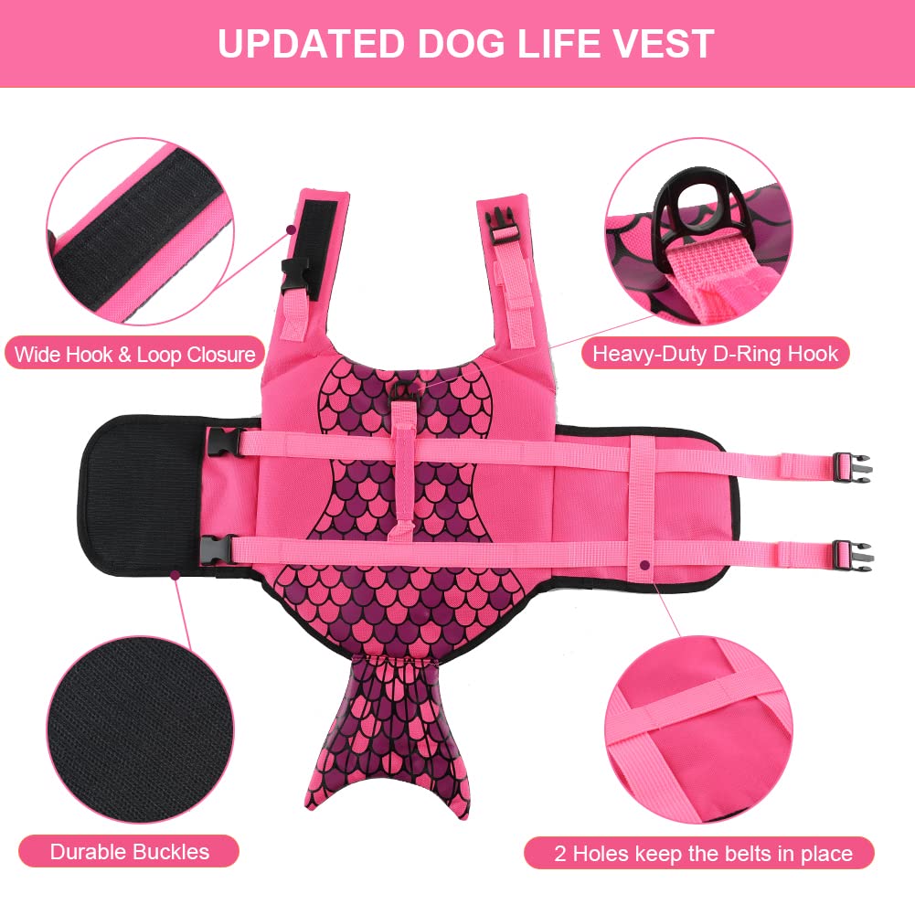 EMUST life vest with heavy-duty D-ring for leash attachment and control.