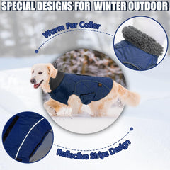 EMUST winter coat dark blue with harness zipper for easy, secure outerwear.