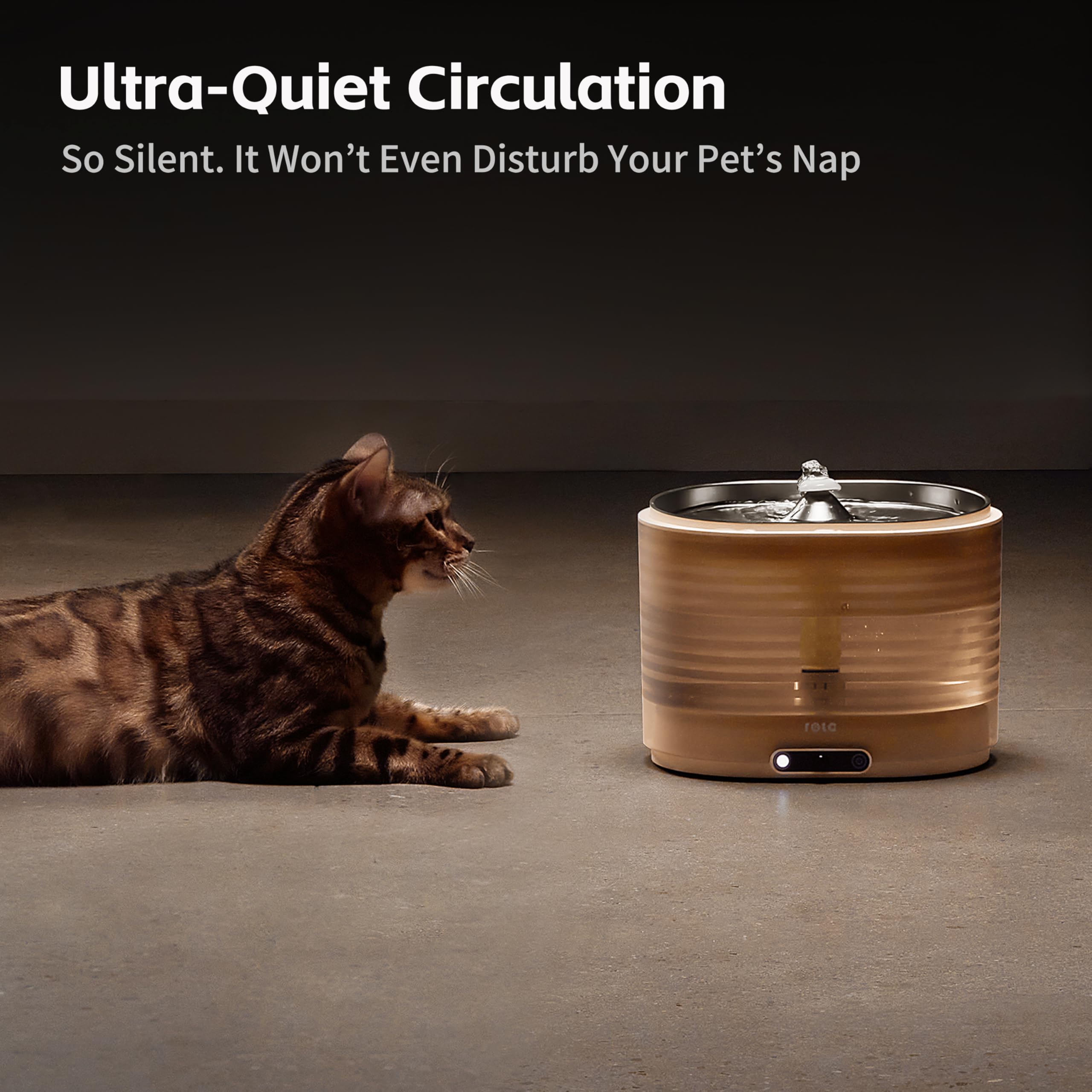 Enabot EBO ROLA battery-powered fountain enables long, quiet operation at home.