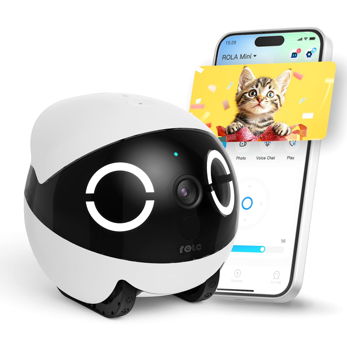 Enabot EBO ROLA Mini movable wheels enable flexible indoor monitoring for pets and home.