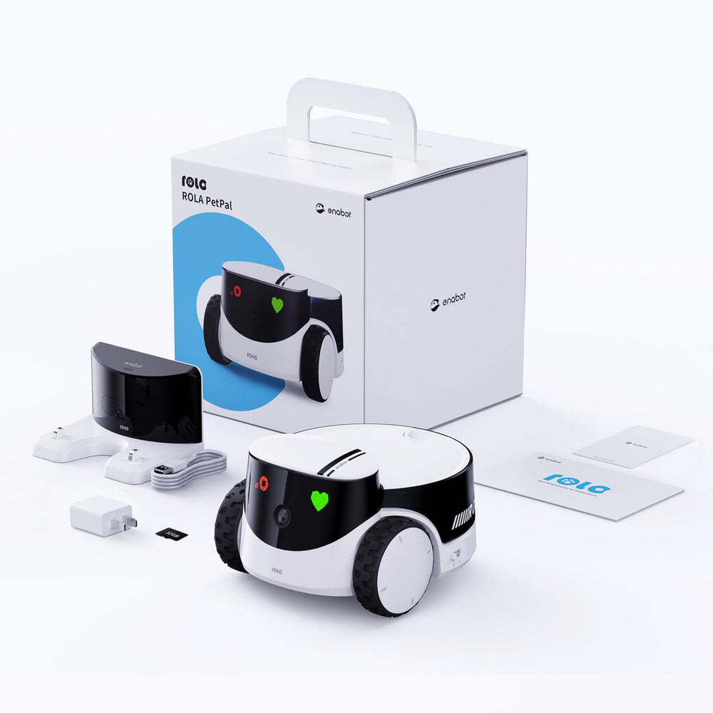 Enabot EBO ROLA PetPal treat-dispenser module enables interactive feeding moments.