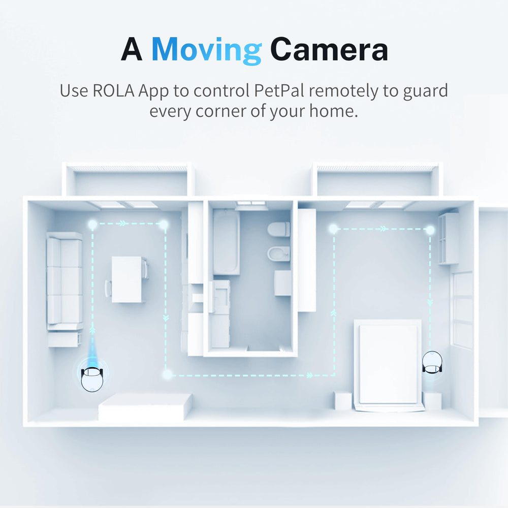 Enabot EBO ROLA PetPal wheel-navigation improves movement across rooms and tight corners.