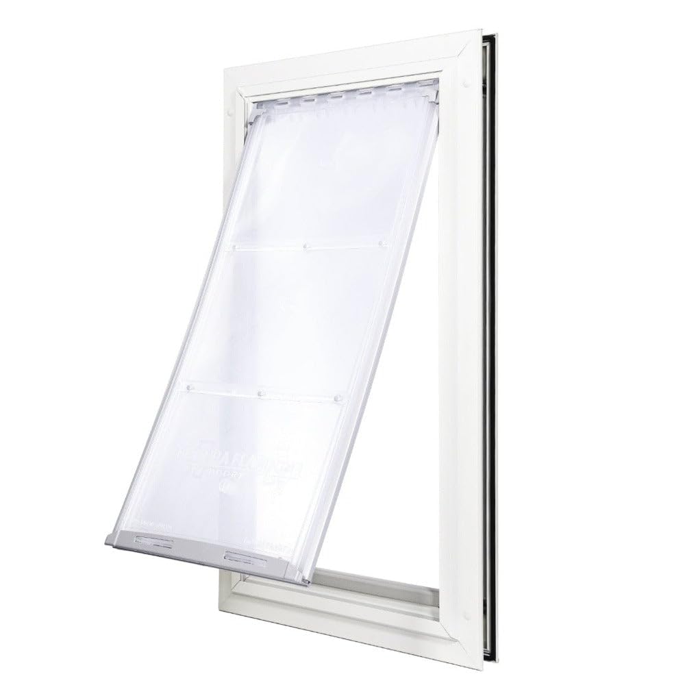 Endura Flap single flap pet door frame demonstrates durable aluminum frame for weather resistance.