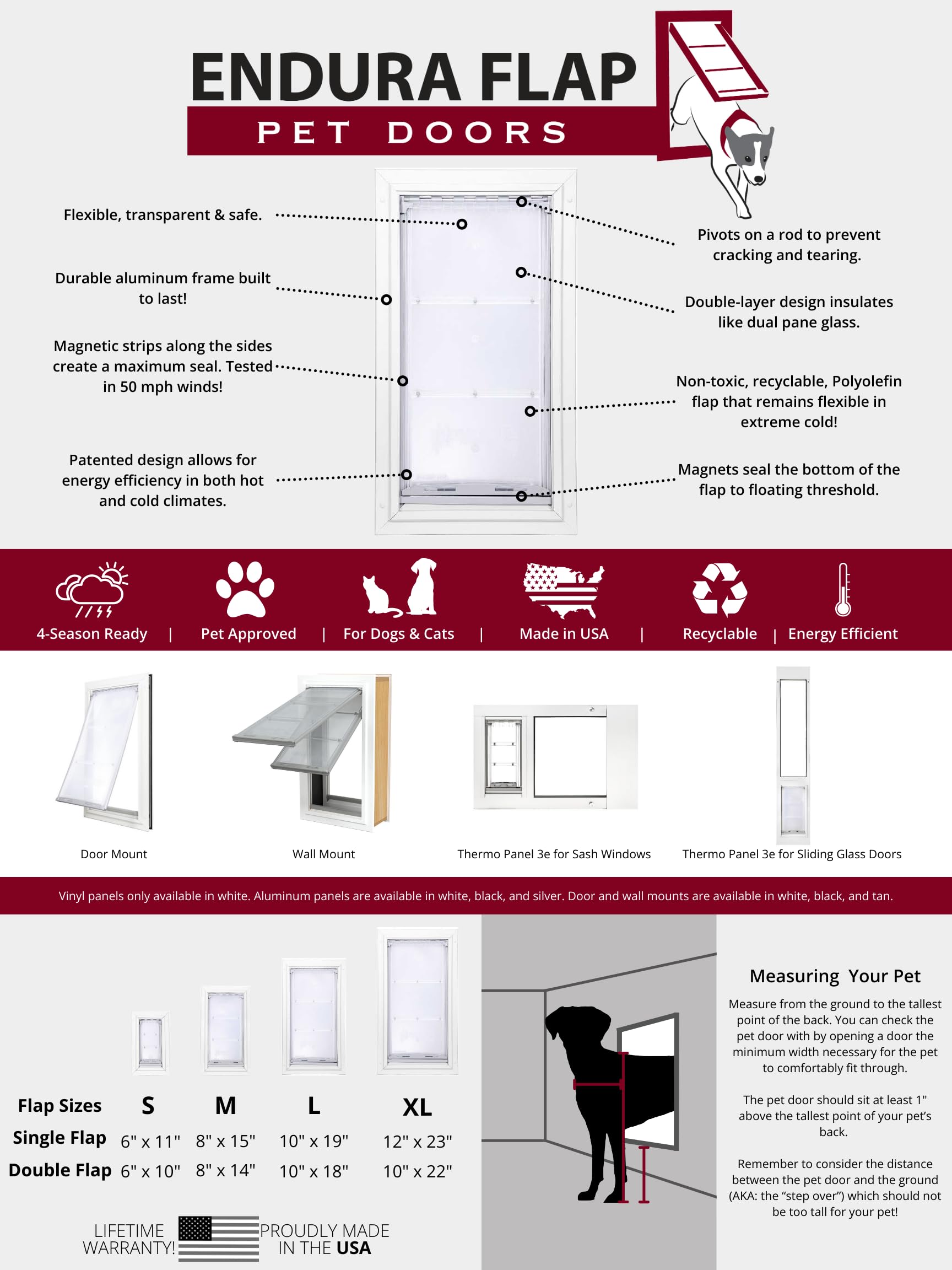 Endura Flap white small 6x11 image highlights compact size suitable for small pets.