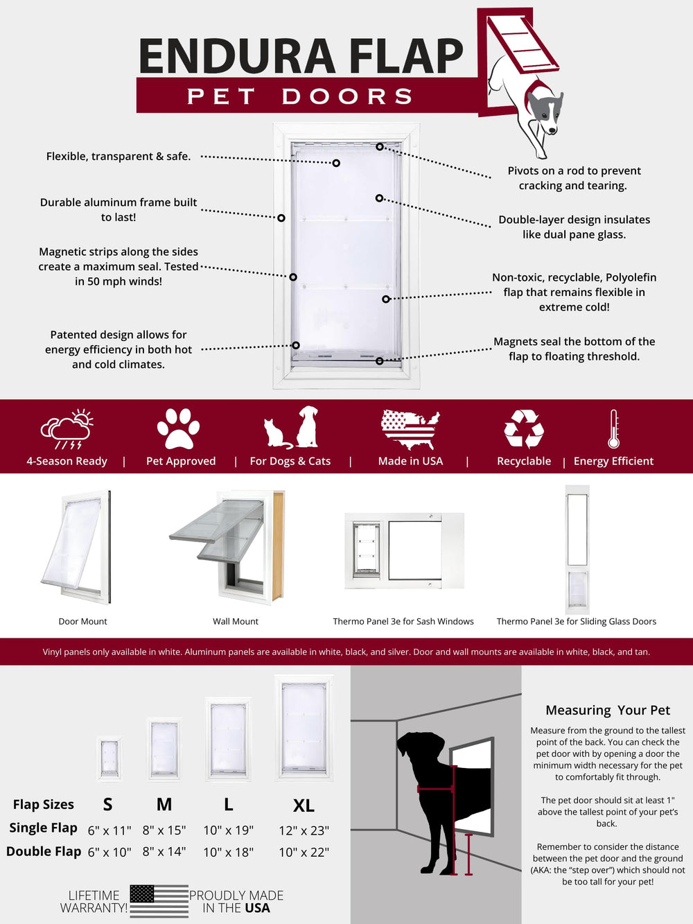 Endura Flap white small 6x11 image highlights compact size suitable for small pets.