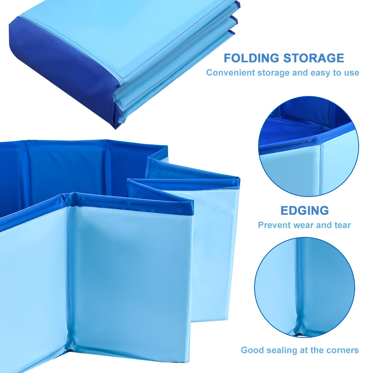 Enenes Foldable Dog Pool bottom-nonslip emphasizes anti-skid texture for secure footing