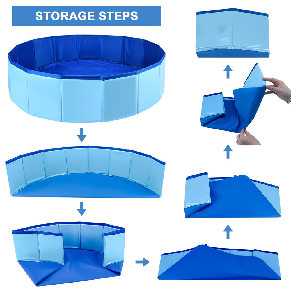 Enenes Foldable Dog Pool drain-valve enables easy water release after bath