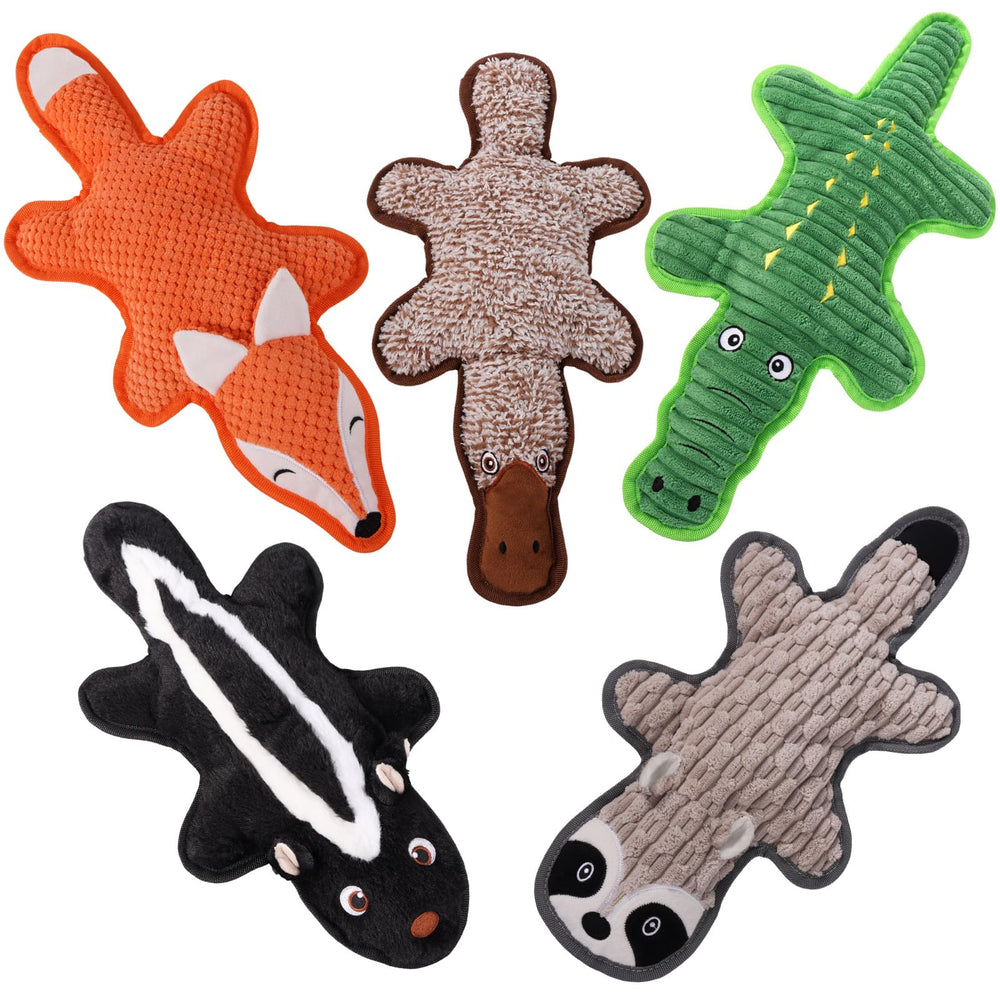 Eneston platypus toy with squeaker for engaging fetch and interactive play.