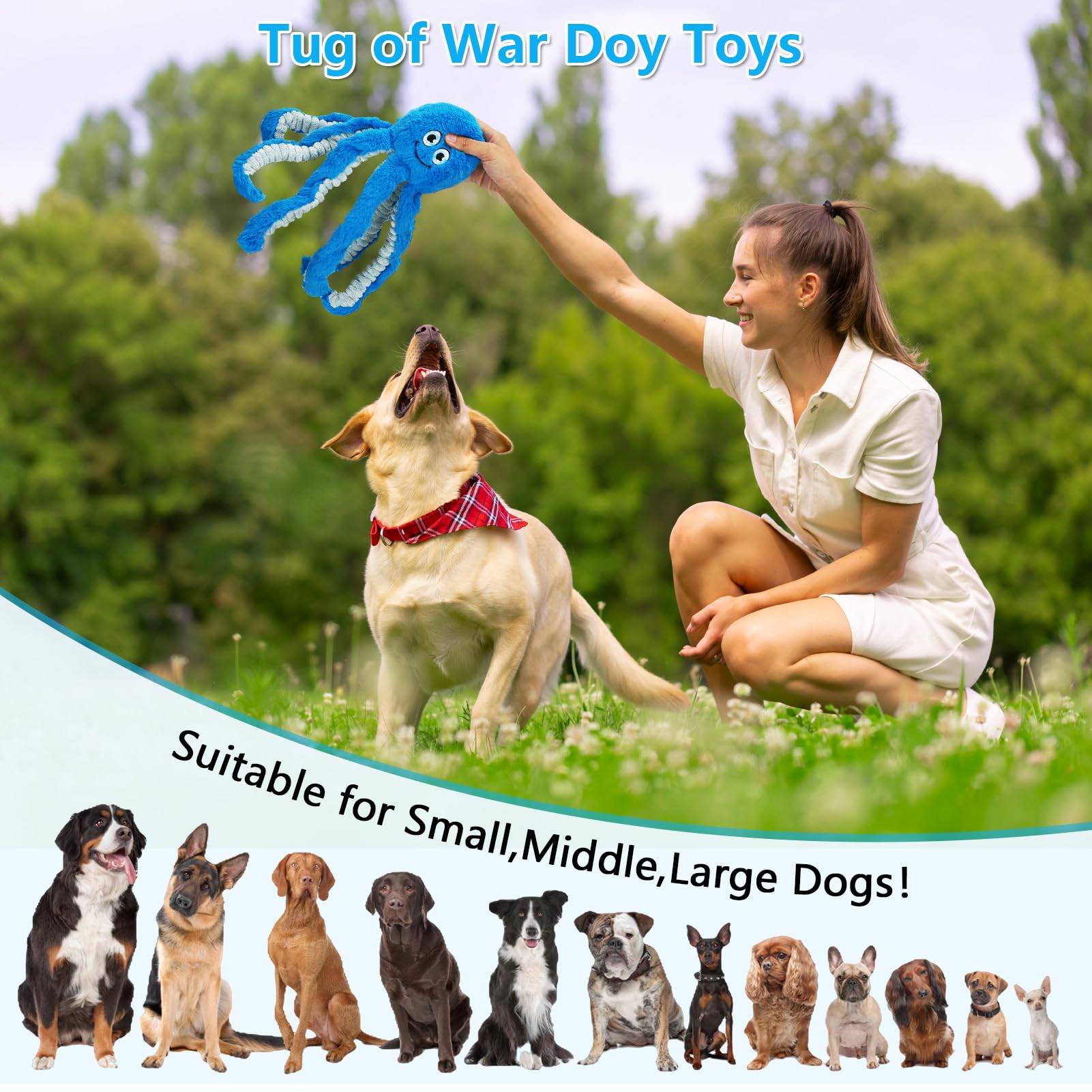 Eneston octopus tug toy supports mental engagement during interactive games.