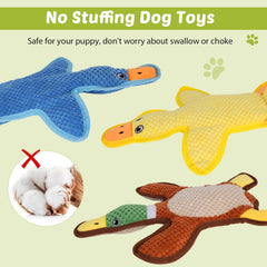 Eneston no-stuffing duck toy reduces mess during play.