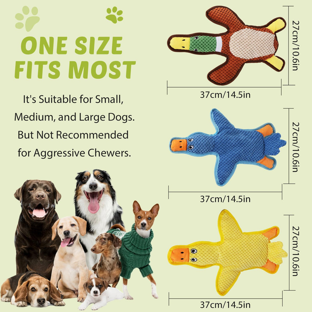 Eneston pineapple velvet duck toy durable for chewers and teething.