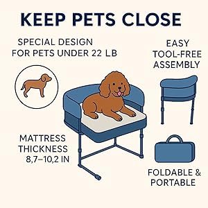 Englacha Close2me cozy dog crib mattress offers elevated comfort for small pets.